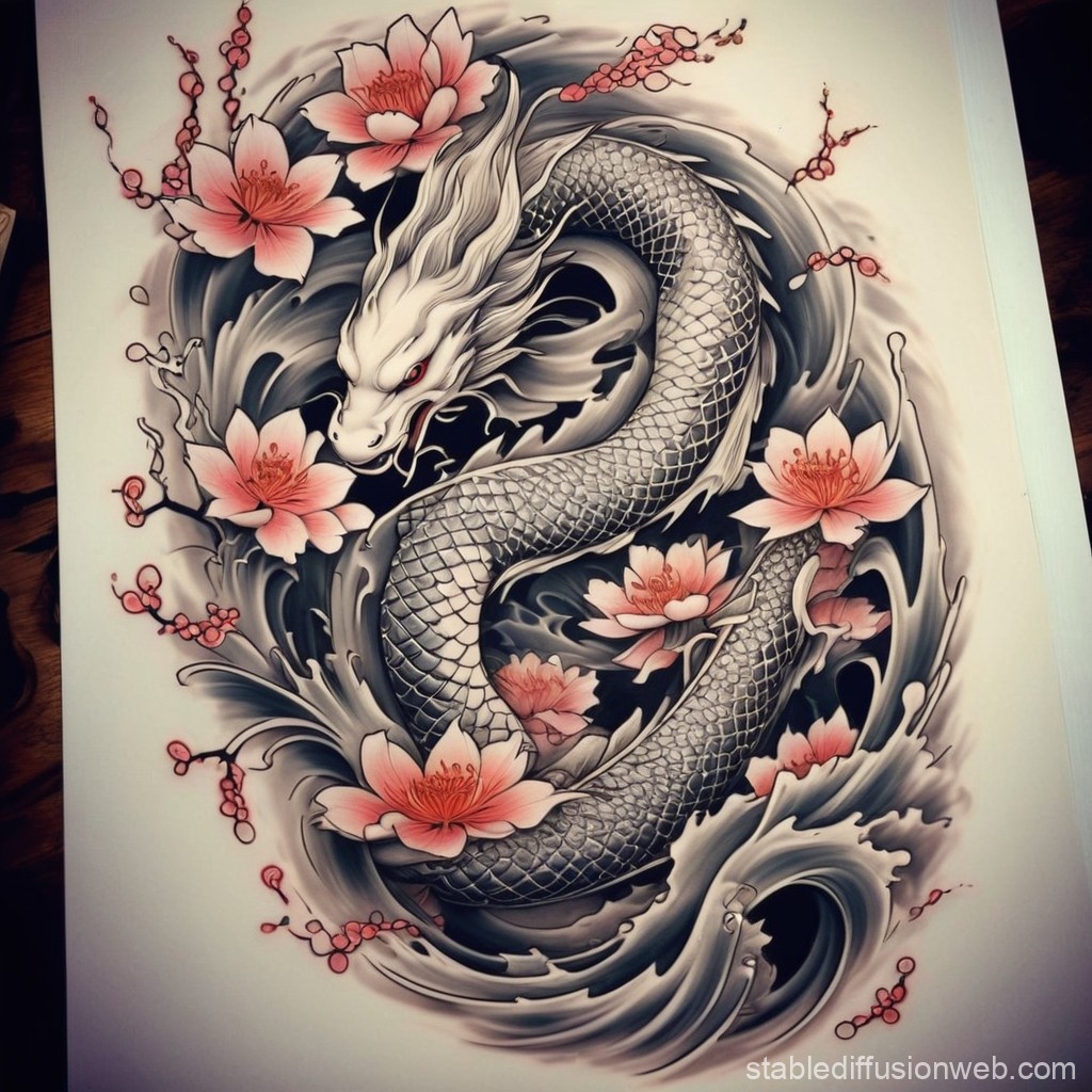 Japanese Dragon Tattoo Design Stable Diffusion Online Japanese Dragon Tattoo Design Stable Diffusion Online