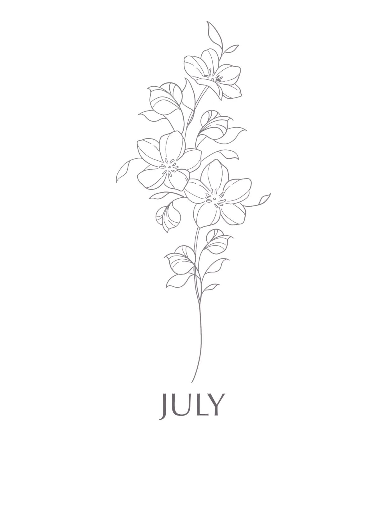 July Birth Flower Tattoo With Name At Laverne Gonsales Blog