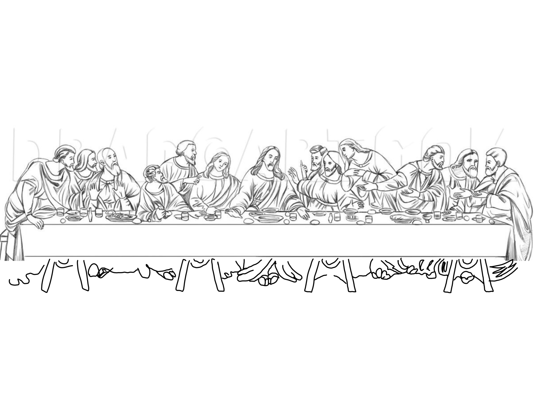 Last Dinner Tattoo Printable Coloring Template