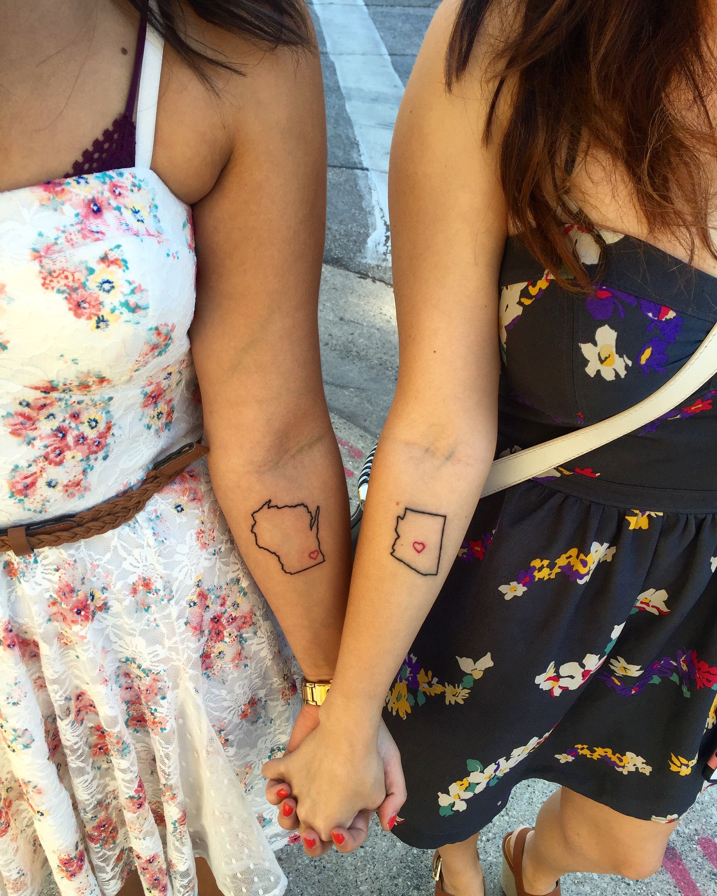 Long Distance Best Friend Tattoos California And Texas Tattoos For