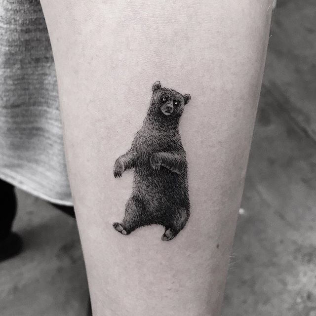 Lovely Black Bear Tattoo Tattoogrid Net