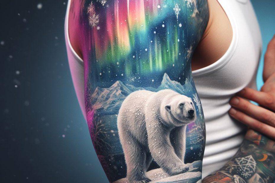 Made By Mark Emptyzdesign Polar Bear Tattoo Polarbear Blackandgreytattoo Polarbeartattoo Wildlifetattoo Handtattoo Artofmtz Emtyzdesign Startattooabq Emptyzdesign
