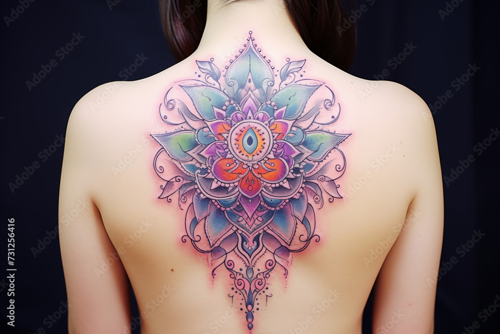 Mandala Tattoo In Colors On Back Mandala Tattoo Design Colorful Mandala Tattoo In Colors On Back Mandala Tattoo Design Colorful