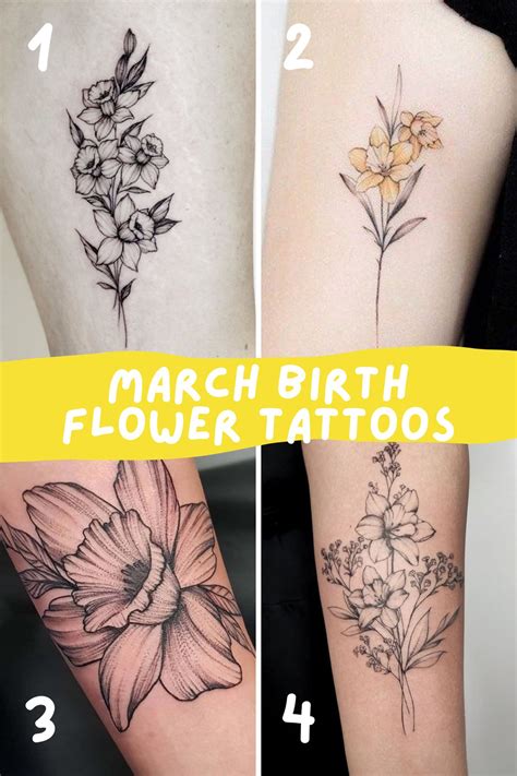 March Flower Tattoo
