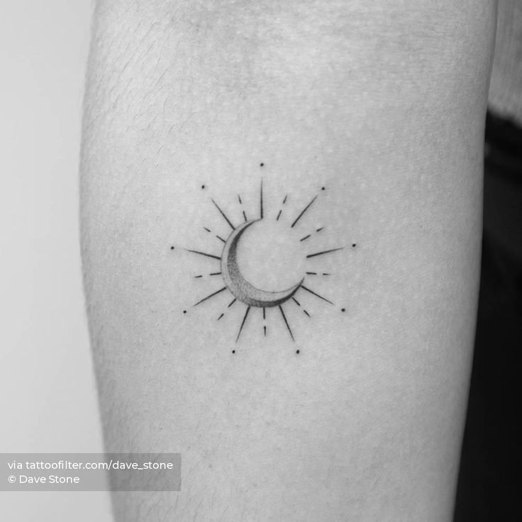 Minimalistic Style Eclipse Tattoo Located On The Inner