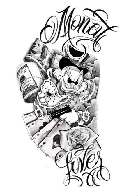 Money And Mickey Mouse Tattoo Design Money And Mickey Mouse Tattoo Design