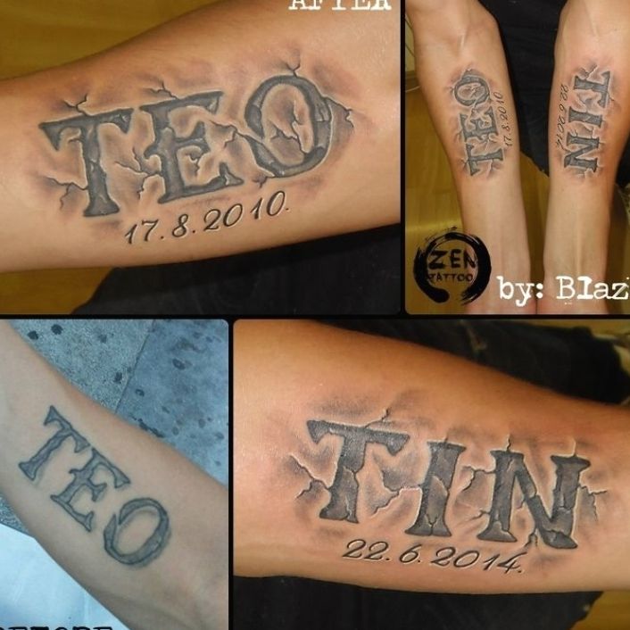 Multiple Name Tattoo Ideas Forearm Tattoo Ideas