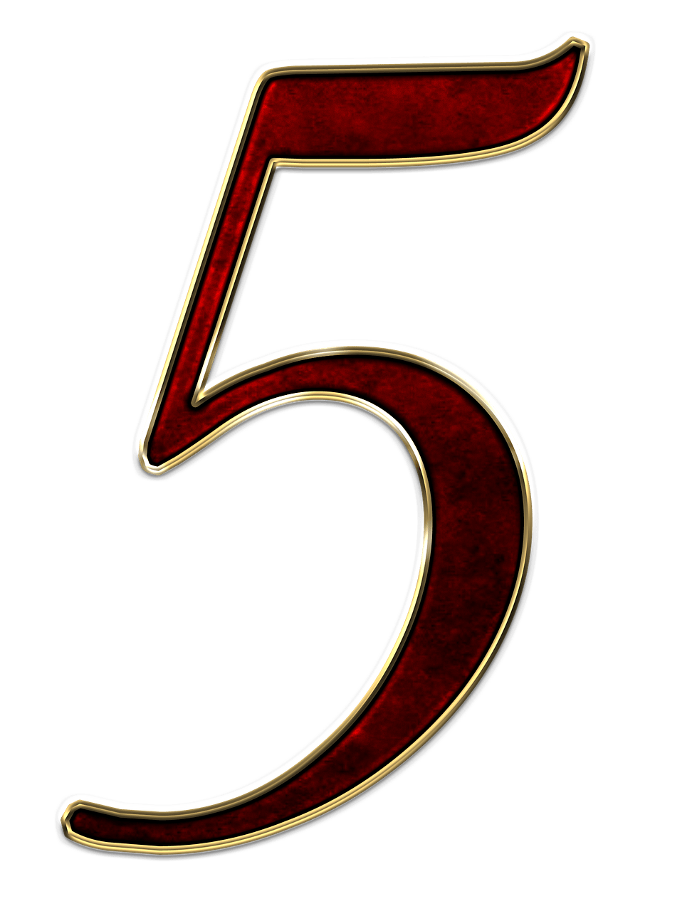 Number 5 Gold 8880285 Png