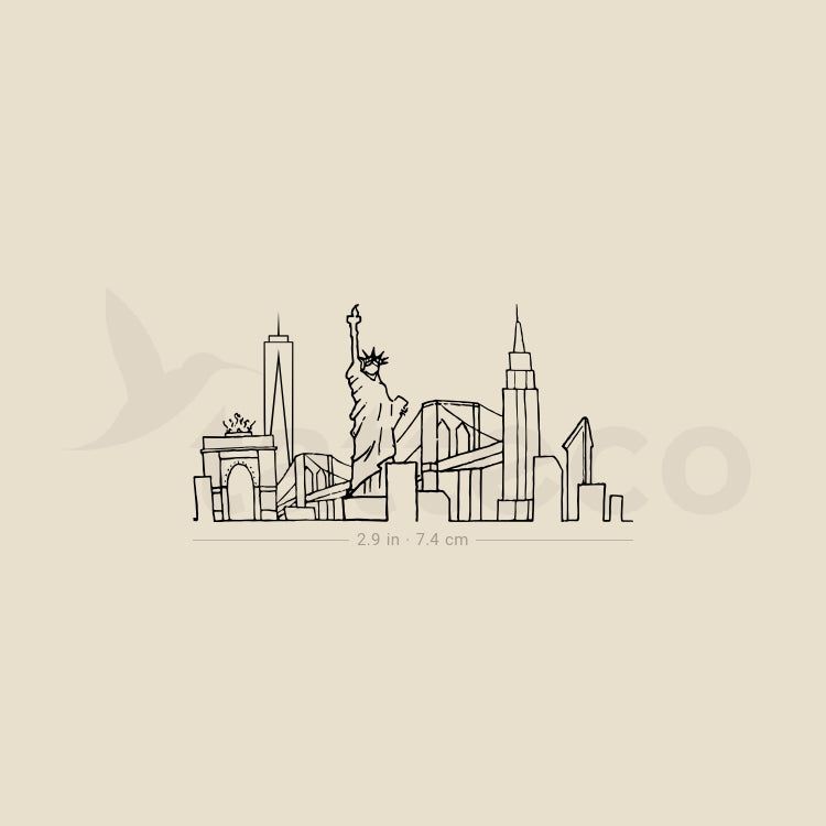 Nyc Skyline Temporary Tattoo Set Of 3 Nyc Skyline Temporary Tattoo Set Of 3
