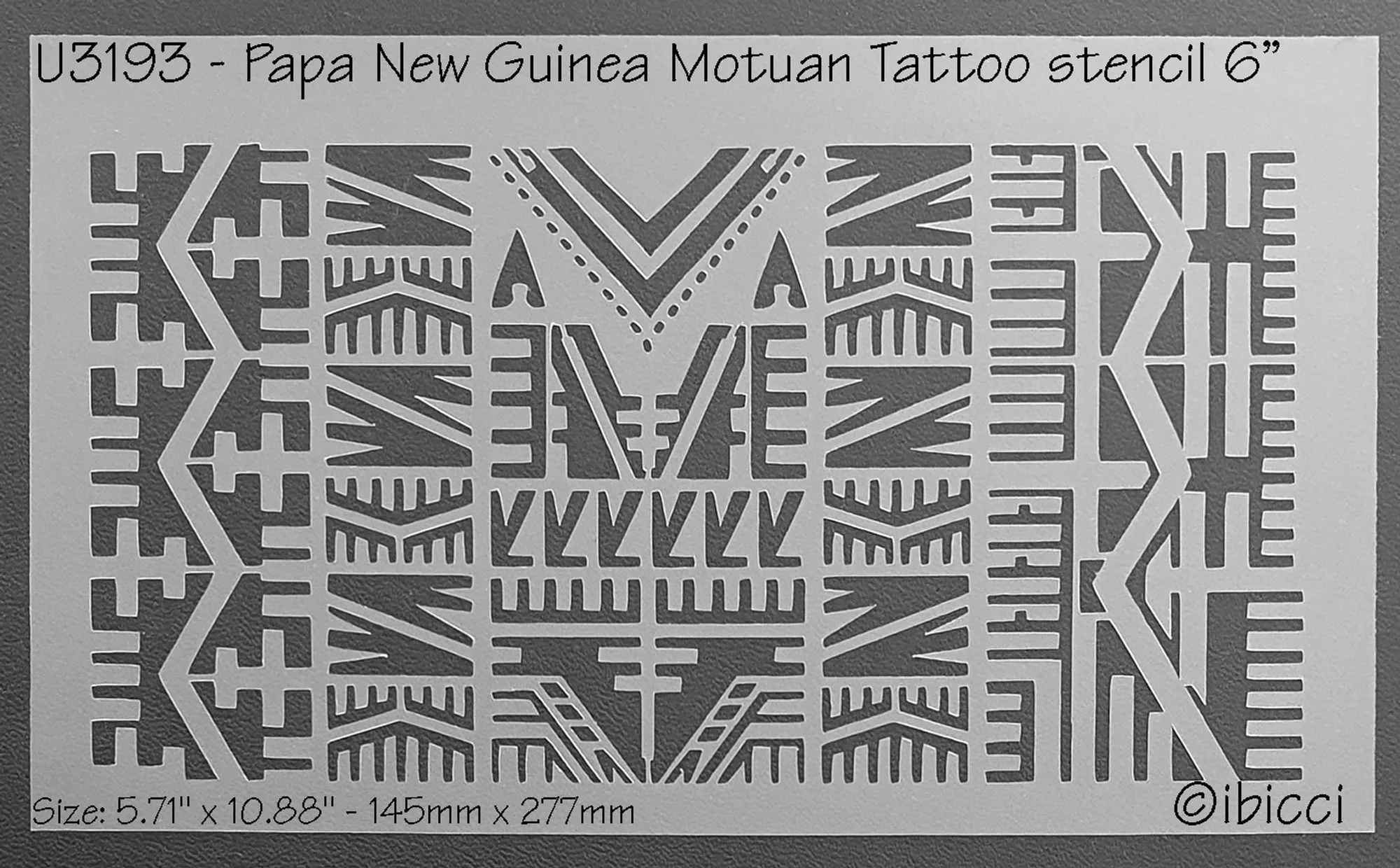 Papua New Guinea Motuan Tattoo Stencil To Fit 6 Amp Quot