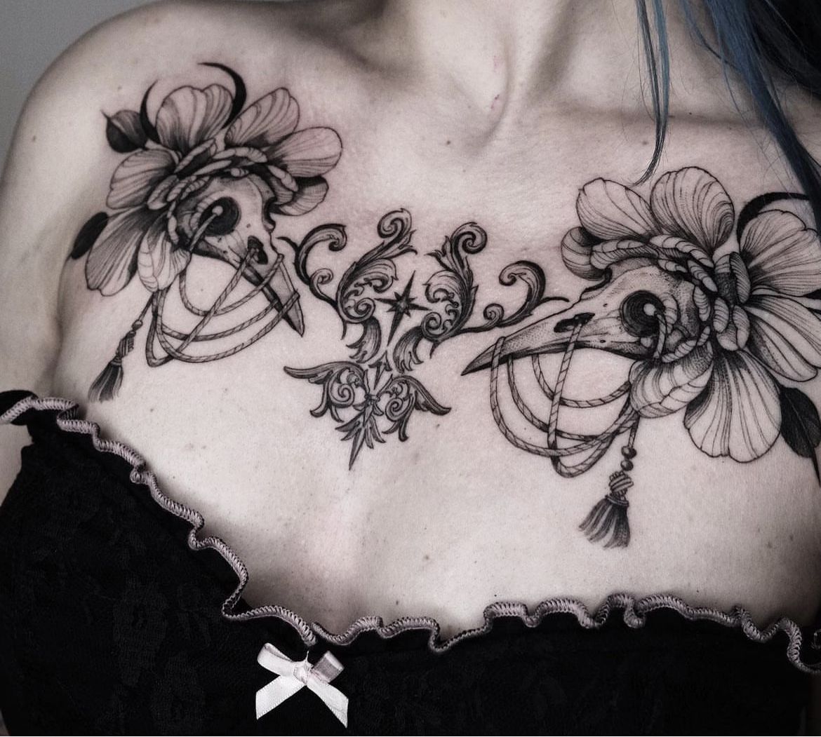 Pin By Knitnerd On Tats Chest Tattoos For Women Chest Tattoo Designs
