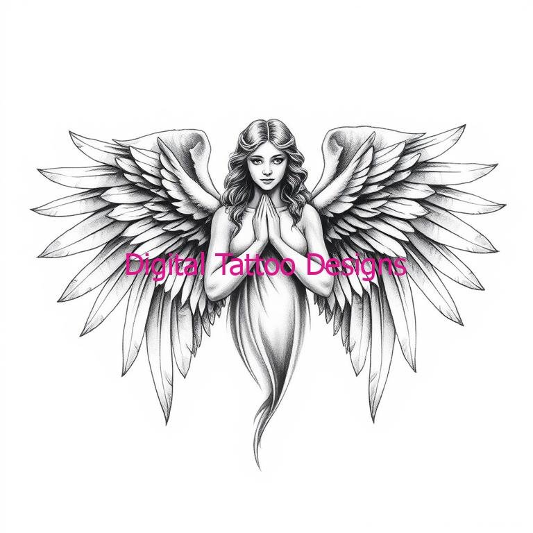 Prayer Angel Tattoo Designs
