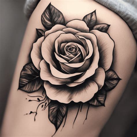 Realistic Rose Tattoo For Women