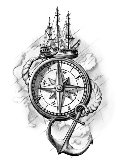 Resultado De Imagen Para Compass Sketch Tattoo Designs Anchor Tattoos