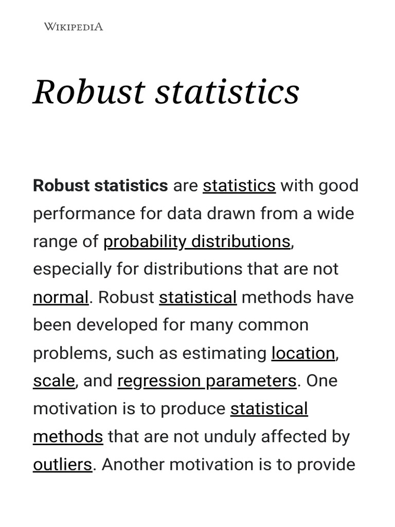 Robust Statistics Fastercapital