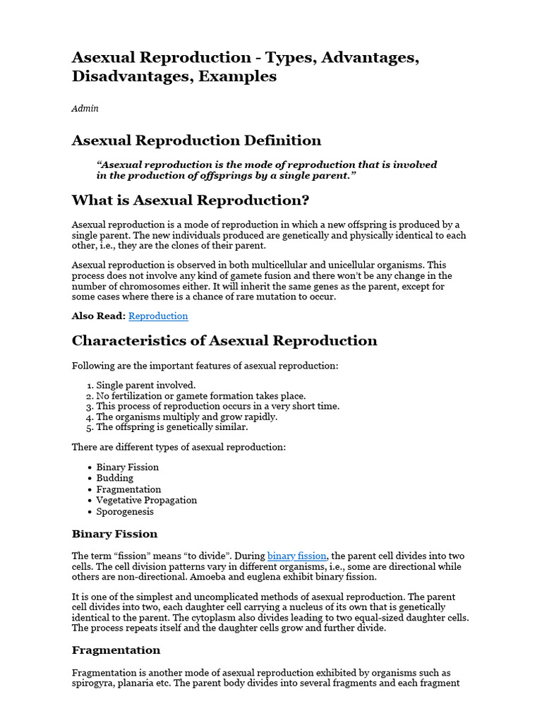 Sexual Reproduction Types Examples And Advantages