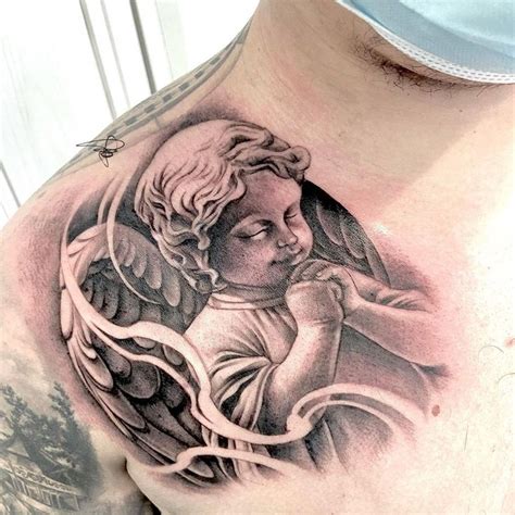 Shoulder Grace Praying Baby Angel Tattoo Serenity And Inspiration In