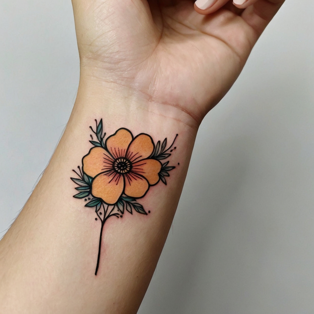 Simple Flower Tattoo Designs For Girls