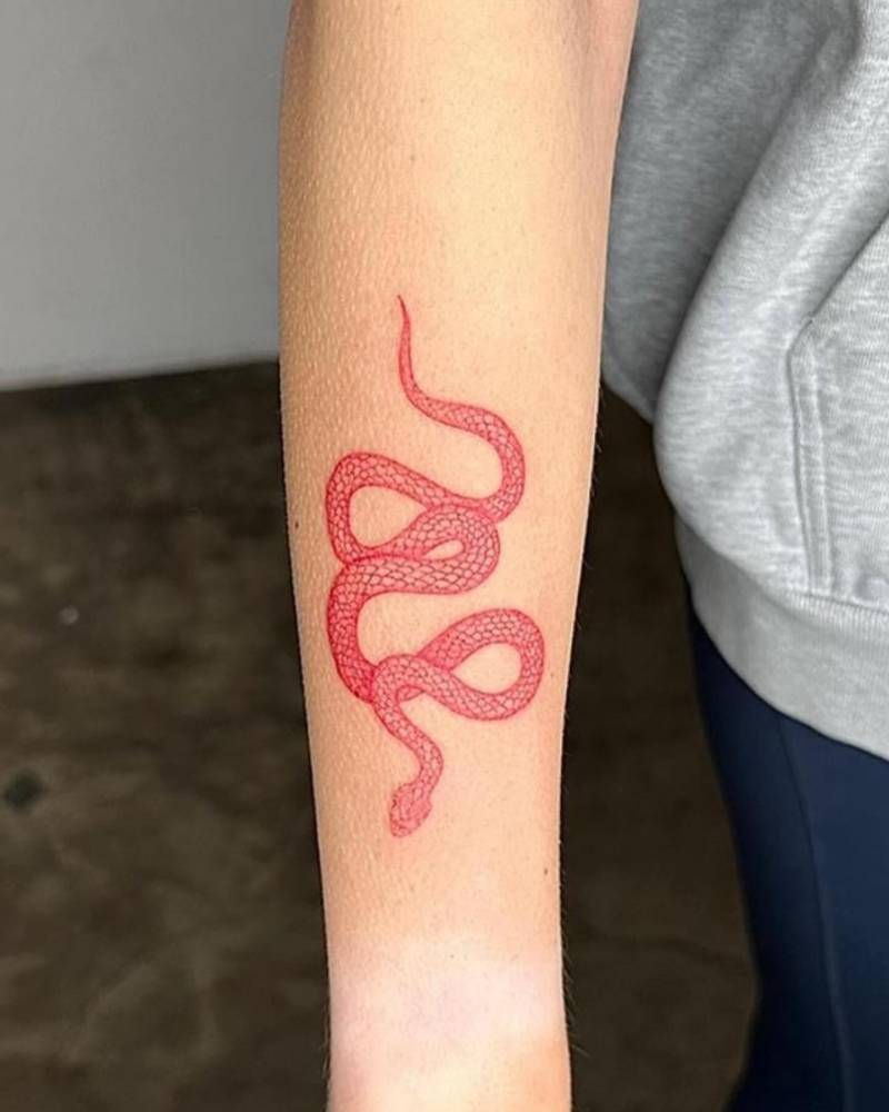 Simple Red Line Tattoos