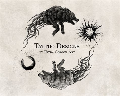Skoll En Hati Tatoeage 2 Wolves Tattoo Design Nordic Viking Wolves Skoll En Hati Tatoeage 2 Wolves Tattoo Design Nordic Viking Wolves