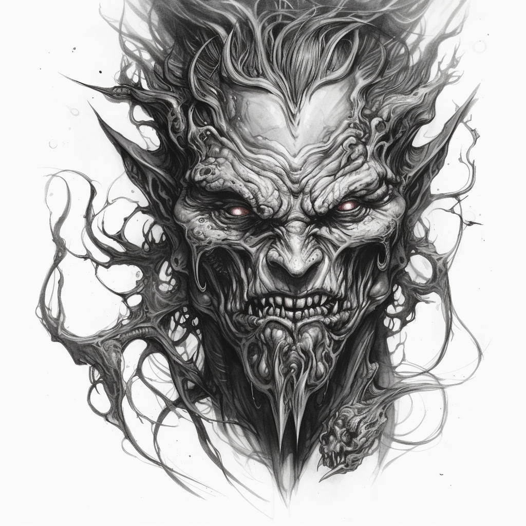 Skull Girl Tattoo Girl Face Tattoo Demon Tattoo Dark Art Tattoo