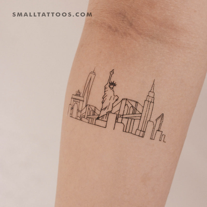 Small Nyc Skyline Temporary Tattoo Set Of 3 Small Nyc Skyline Temporary Tattoo Set Of 3