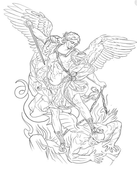 St Michael The Archangel Tattoo Design Stencil Tattoobnb