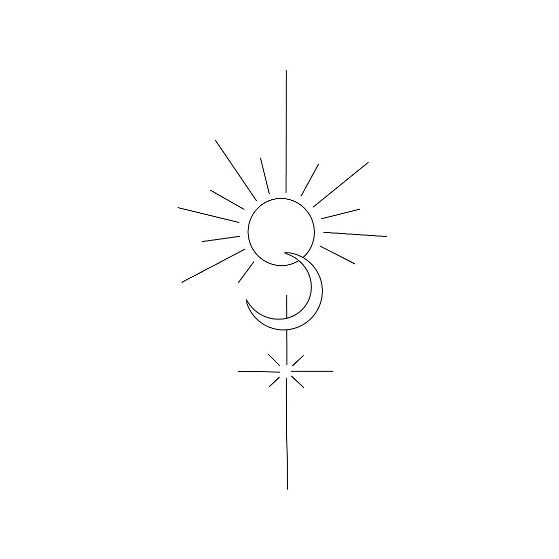 Star And Moon Tattoo