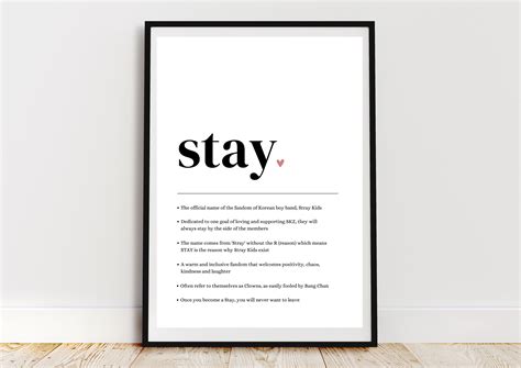 Stay Definition Stray Kids Art Digital Download Skz Poster Etsy
