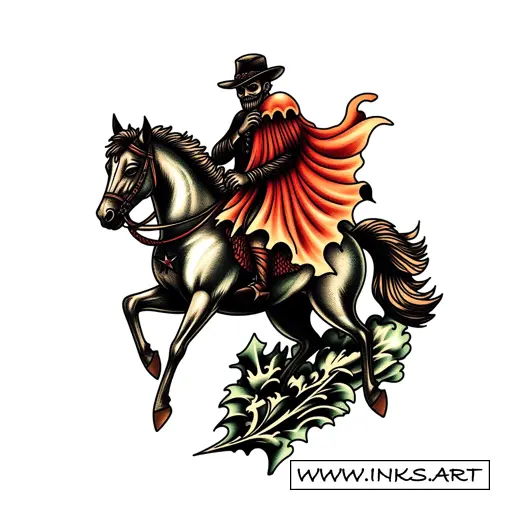 Tattoo Design Headless Horseman Amp Hatbox Ghost Style Traditional