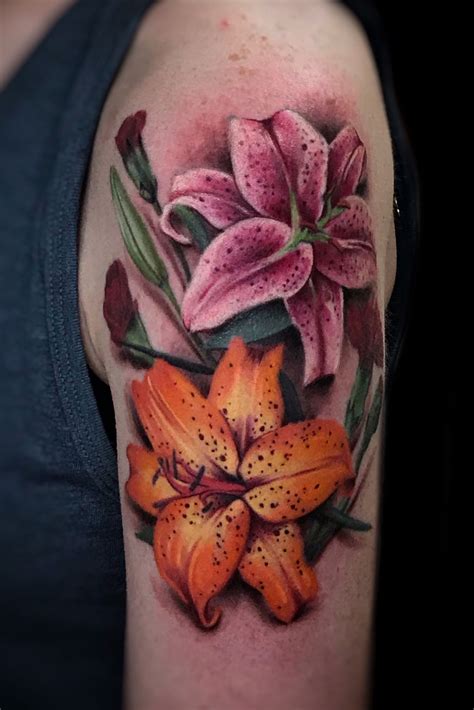 Tiger Lily Flower Tattoo