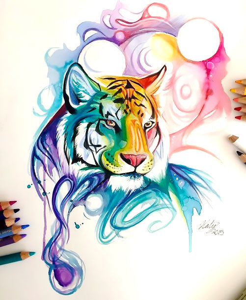 Tiger Tattoo Colorful