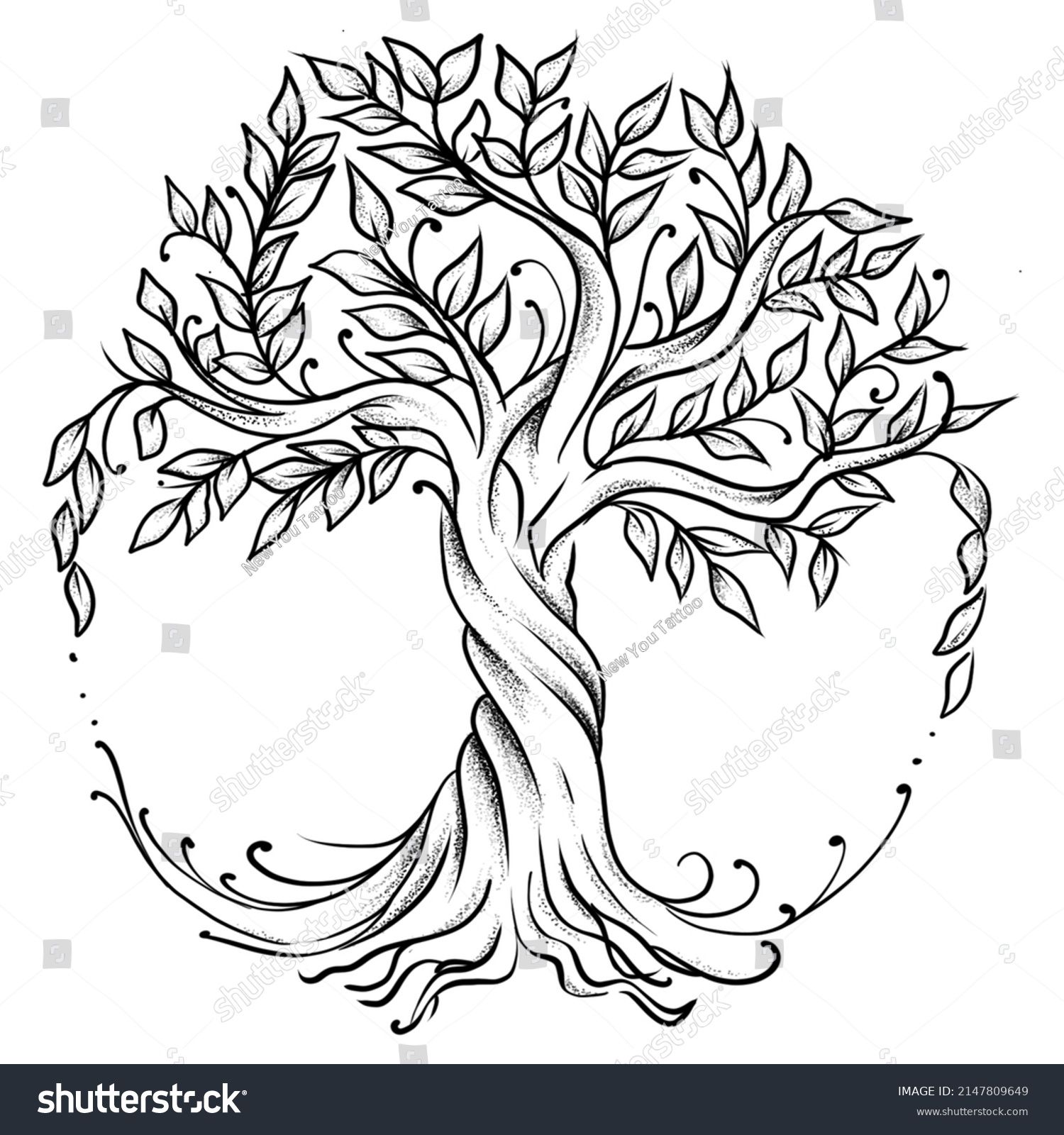 Tree Of Life Tattoo Design Set