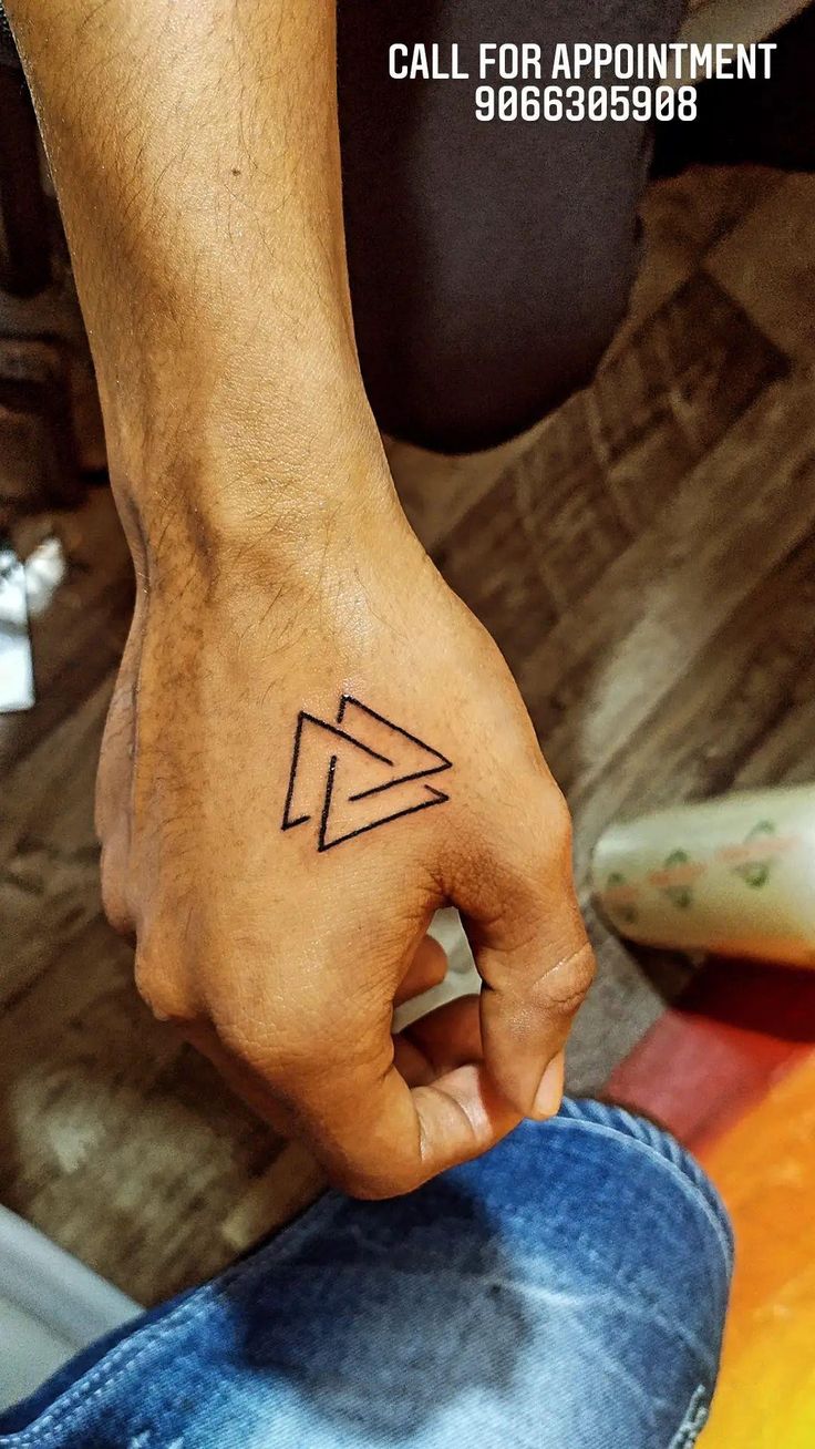 Triangles Tattoo By Amadis33 On Deviantart Triangle Tattoos Small