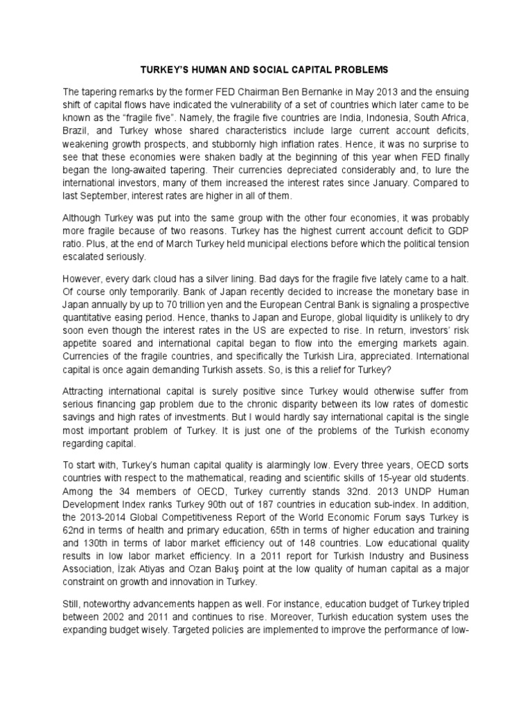 How Can Turkey's Human Capital Unlock Turkey's Economic Potential?