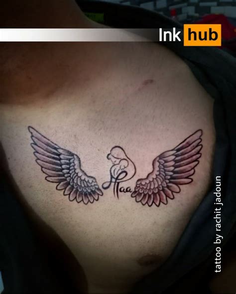 Wings With Maa Tattoo Design By Rachit Jadoun Artist Maa Tattoo